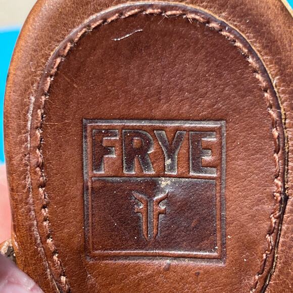 Frye Stephanie Braided T-Strap Tan Suede Slingback Sandals w/Block Heels Size 8 - Picture 14 of 14